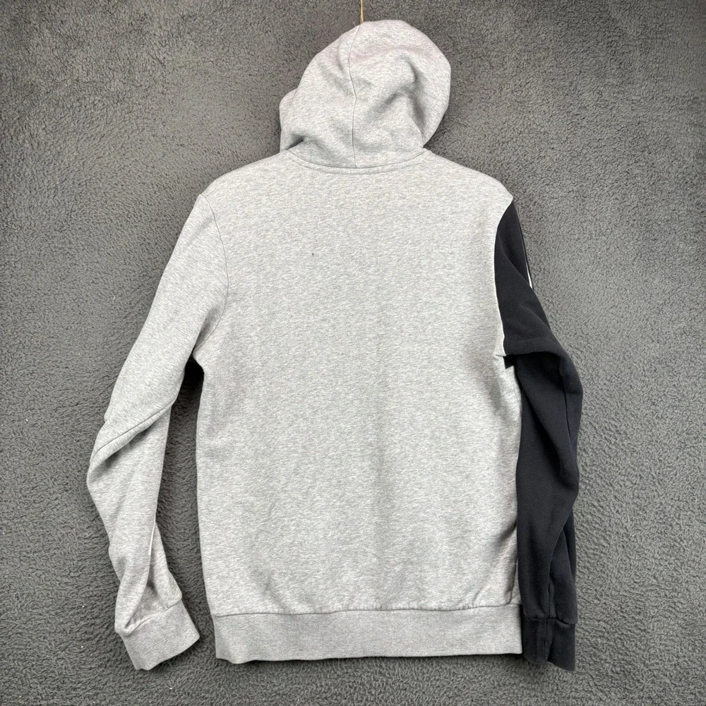 Adidas Mens‎ Colorblock Pullover Hoodie Gray Black Size M Trefoil Logo 3-Stripe
